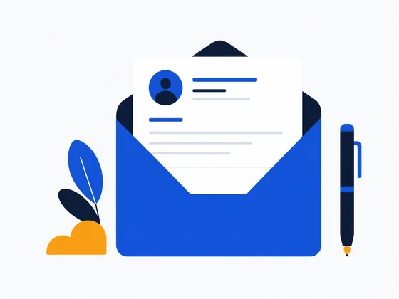 Illustration stylisée d'une lettre de motivation dans une enveloppe